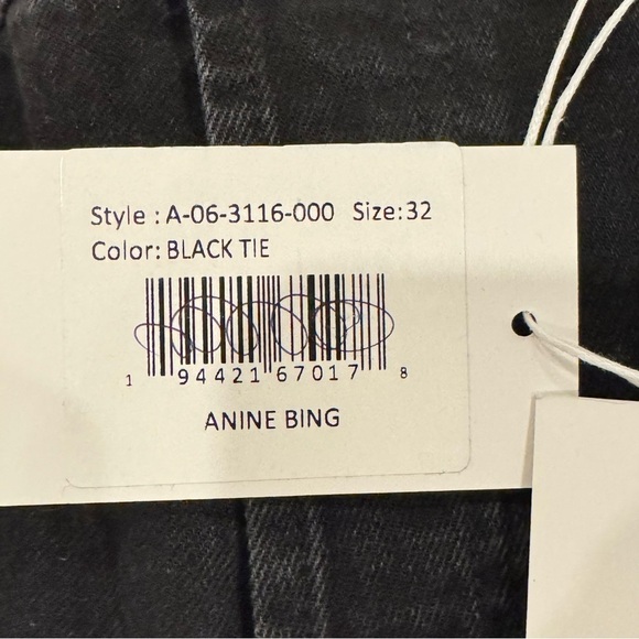 ANINE BING JEANS ROXANNE BLACK TIE Flare Size 32 NWT - Picture 8 of 16